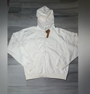 Skims French terry zip up hoodie Color ecru thumbnail 2