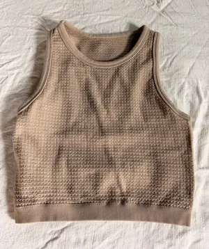 By Together Taupe Waffle Knit Cropped Tank Top Size Small thumbnail 1