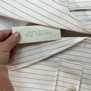 Rachel Zoe Striped Cropped Blazer Size 6‎ Ivory Pinstripe NWT Preppy Chic thumbnail 7