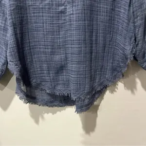 Free People Talk To‎ Me Popover Gauze Tunic Shirt Blouse XS sheer blue Boho thumbnail 5