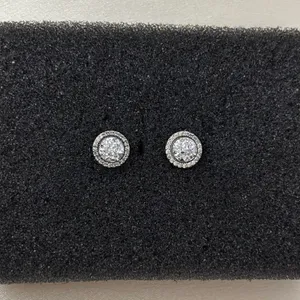 8mm CZ Stud Earrings for Men Women Streetwear Punk Hip Hop Unisex Earrings thumbnail 1