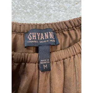 Shyanne Brown Western Embroidered Smocked Mini Dress Long Sleeve Tassels Size M thumbnail 9