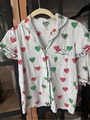 Roller Rabbit pajamas set big holiday hearts christmas shorts sleeve polo shirt thumbnail 4