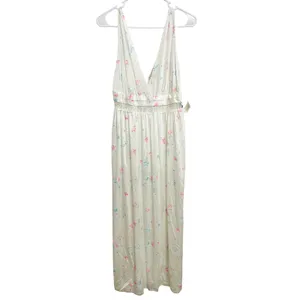 NWT Vintage 90s Gilead Cottagecore Dainty Floral‎ White Maxi Dress Babydoll M thumbnail 2