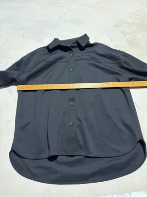 Athleta black button down shirt jacket shacket small thumbnail 4