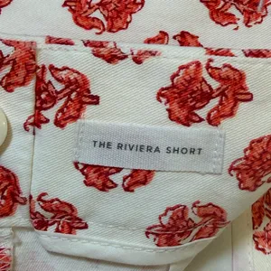 Ann Taylor Loft Riviera Floral Block Print Shorts • Red + White Chino Size 8 thumbnail 7