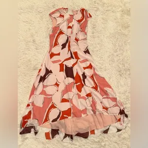 NEW Reiss Chiffon Becci Floral chiffon High-Low Midi open Back Dress Sz 2 thumbnail 4