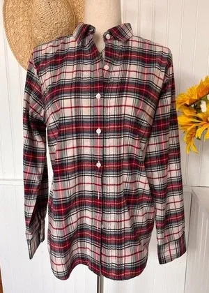 L.L. Bean Women's Scotch Plaid Flannel Shirt thumbnail 1