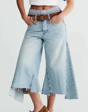 We The Free Ripple Wide Leg Crop Jeans in Little Coast sz 25 NWT thumbnail 1