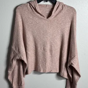 American Eagle Women Beige Hoodie Sweater Pullover Top Size Medium.‎ thumbnail 3