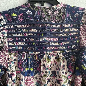 Maria cher Floral Button Down Long Sleeve Blouse Multicolor L (#04098) thumbnail 9