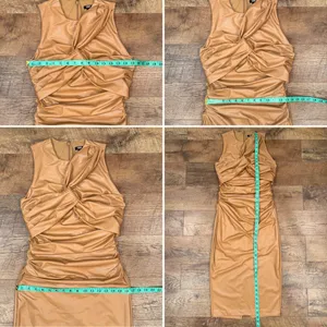 Express Body Contour Faux Leather Twist Front Midi Dress w/Built-In Shape Wear thumbnail 12