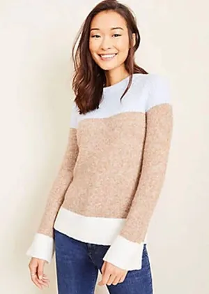 Ann Taylor Colorblock Flare Sleeve Sweater thumbnail 7