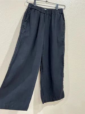 Mate the Label Black 100% Linen Wide Leg Crop Pant Size XS thumbnail 8