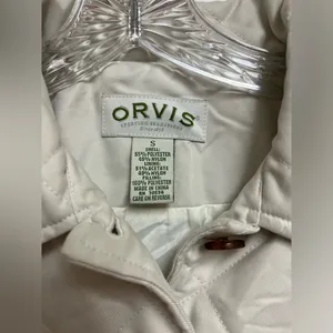 Orvis cream Quilted Jacket sz S thumbnail 4