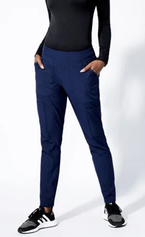 Jaanuu Stat Skinny Cargo Scrub Pant S Heathered Navy Tapered Pockets thumbnail 1
