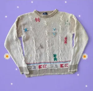 Vintage Woolrich Southwestern Cottagecore Cable Knit Sweater Size Medium 🤎 thumbnail 1