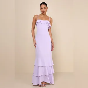 LULU’S Lively Evenings Lavender Sleeveless Tiered Maxi Dress thumbnail 6