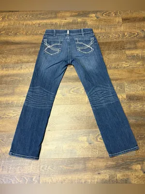 Ariat R.E.A.L. Straight Leg Jeans Womens 32R Stretch Mid Rise Western Stitch thumbnail 2