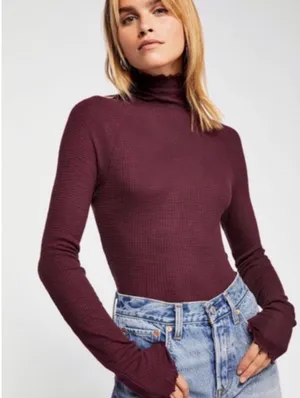 Free People Make It Easy Thermal Long Sleeve Top thumbnail 1