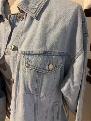 No Boundaries women’s New! Light Blue Denim oversized Jacket size M thumbnail 3