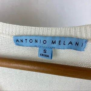 Antonio Melani Wool Blend Ivory Half Sleeve Light Weight Oversize Fit Sweater S thumbnail 6