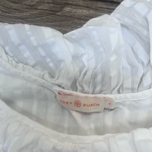 TORY BURCH White Tonal‎ Stripe Cotton Seersucker Dress Size 4 thumbnail 8