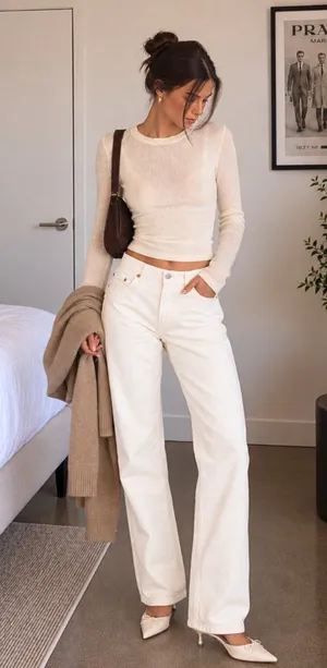 Levi’s Premium 501 ’90s Jeans 29 Ecru White Loose Straight $110 thumbnail 1
