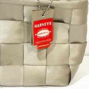 Harveys Seatbelt Beige Tote Shoulder Bag Champagne Color‎ Woven thumbnail 2