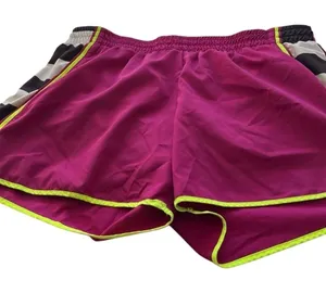Nike Women's Dri-Fit Running‎ Shorts Pink Neon Accents Size L thumbnail 1