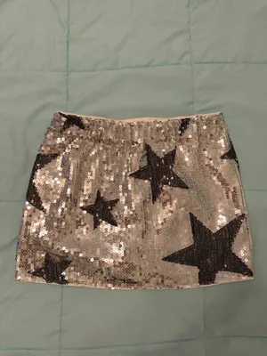 Amazon Silver Star Sequin Mini Skirt thumbnail 3