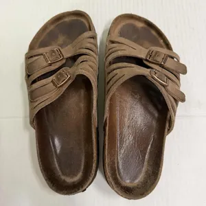 Birkenstock Sandals Womens Size 36 Brown Suede Slide Strappy Buckle Comfort thumbnail 4