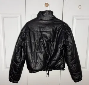 Black Faux Leather Jacket Reserve Fairfax thumbnail 3