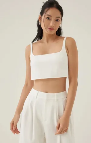 Love Bonito Veera Padded Cropped Tank Top White Size L NWT thumbnail 1
