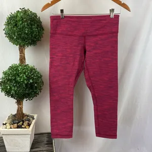 Lululemon Red & Purple Print Cropped Low Rise Leggings Pants 6 thumbnail 2