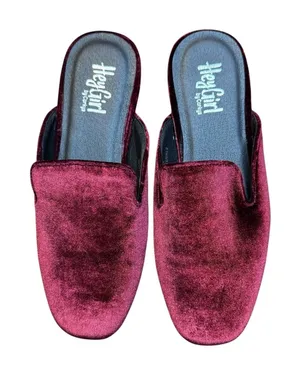Hey Girl By Corkys Shoes Womens Size 7 Red Velvet Spotlight Loafer Mules Slip On thumbnail 1