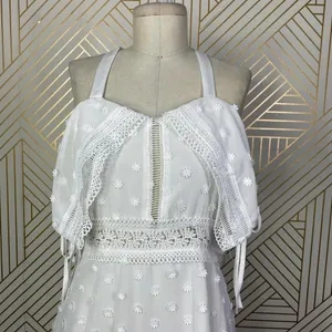 Lioness Cross Back Layered Folk Midaxi Dress in White Boho‎ Size US Small thumbnail 5