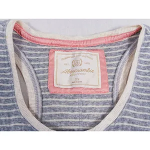 Y2K Abercrombie & Fitch Ribbed Henley Tank Top Size XS Gray Striped Preppy 90s thumbnail 3