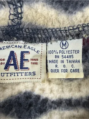 Vintage American Eagle Fleece Hoodie M Southwestern Fair Isle Y2K Full Zip thumbnail 9