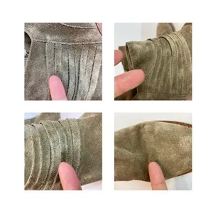 Loeffler Randall Ankle Booties 9 Khaki Green Gray‎ Suede Leather Stacked Heel thumbnail 11