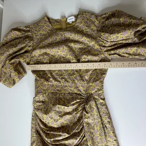 Aureum Ruched Sash Mini Dress Size XS Yellow Floral Cottage Feminine Prairie‎ thumbnail 12