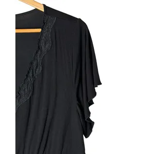 Torrid Super Soft Lace Trim Babydoll Sleep Gown Women 2X Black Nightgown Lounge thumbnail 5