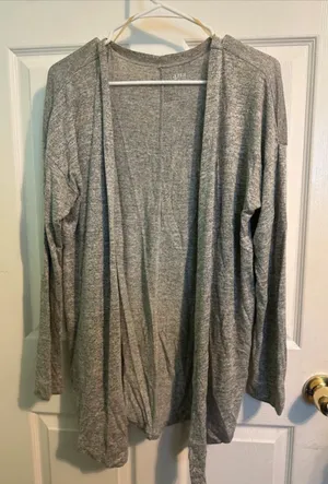 a.n.a Heather Gray Open-Front Women's Cardigan thumbnail 1