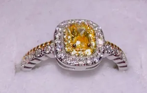 Sterling Silver Ring Moissanite Diamond 1ct thumbnail 1