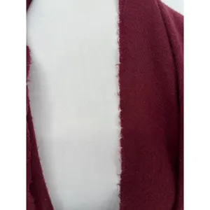 100% Cashmere‎ Scarf Mens Womens One Size Maroon Fringe Made in Scotland FLAWED thumbnail 6