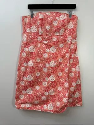 Vineyard Vines Coral and White Strapless Mini Summer Dress size 12 thumbnail 2