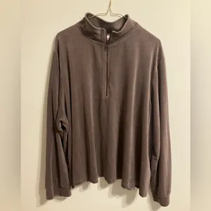 Livi Quarter Zip Pullover Velour Sweatshirt Women‎ size 26/28 active athleisure thumbnail 2