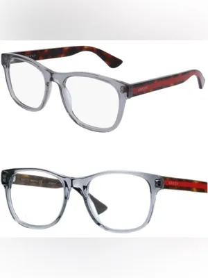 Gucci GG0040 004‎ Transparent Light Grey Plastic Square Eyeglasses w/Case thumbnail 2