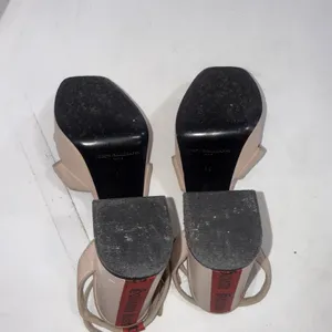 Y2K Style John Galliano Italian Leather Nude Platform Strappy Heels 38 READ‎ thumbnail 8