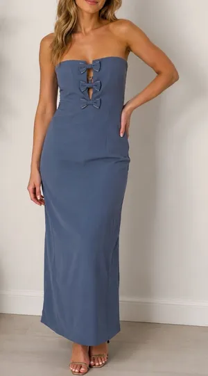 After Six 6892 Strapless Rhinestone Bow Gown Larkspur thumbnail 1